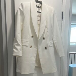 Zara Ivory Textured Blazer